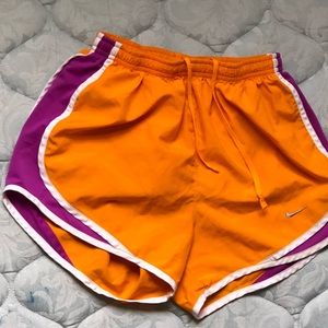 Purple and orange Nike running Dri-fit shorts